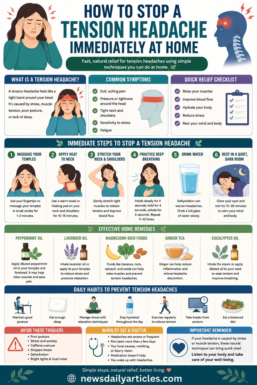 How to Stop a Tension Headache Immediately at Home