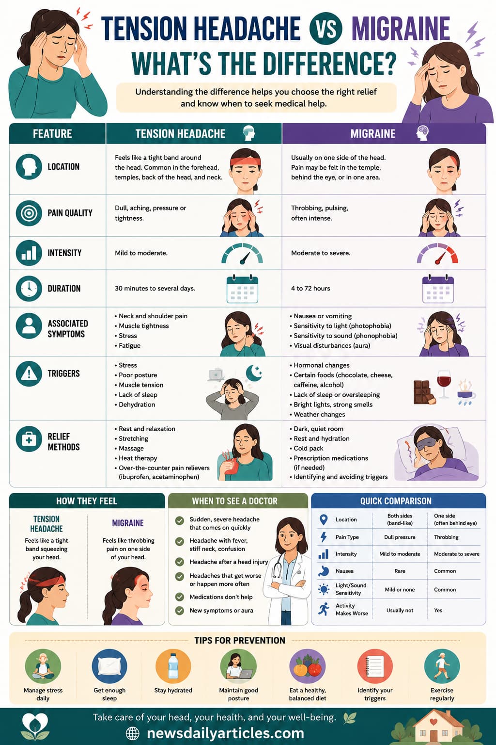 Tension Headache vs Migraine What’s the Difference?